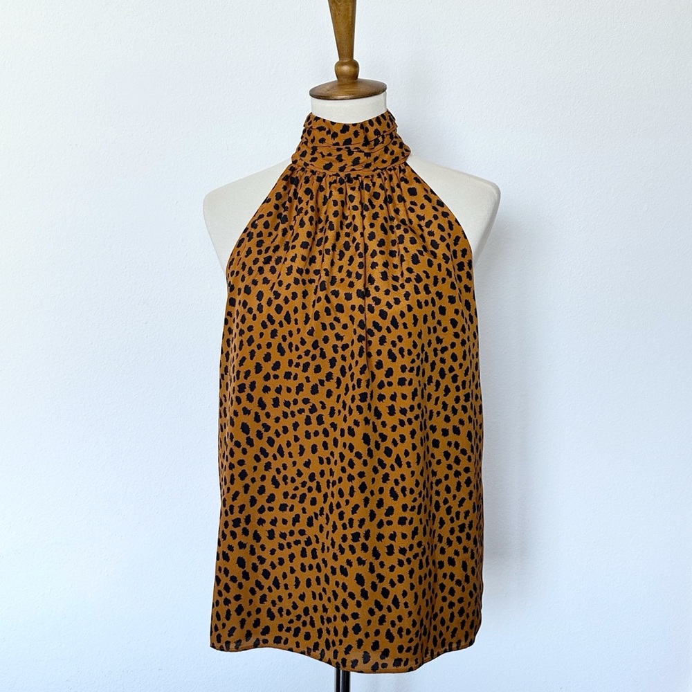 Joie Cheetah High Neck Blouse